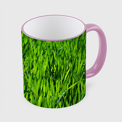 Кружка 3D Трава, цвет: 3D-розовый кант