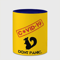 Кружка 3D Dont Panic covid-19, цвет: 3D-белый + синий — фото 2