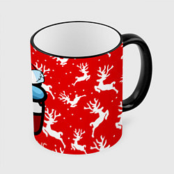 Кружка 3D Новый Год Среди Нас!, цвет: 3D-черный кант