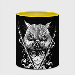 Кружка 3D Клинок рассекающий демонов Ино, цвет: 3D-белый + желтый — фото 2