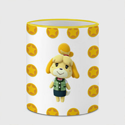 Кружка 3D Animal crossing - Isabelle, цвет: 3D-желтый кант — фото 2