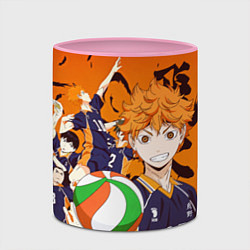 Кружка 3D ВОЛЕЙБОЛ!! HAIKYUU!!, цвет: 3D-белый + розовый — фото 2