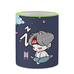 Кружка 3D BTS Sleep, цвет: 3D-светло-зеленый кант — фото 2