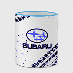Кружка 3D SUBARU, цвет: 3D-небесно-голубой кант — фото 2