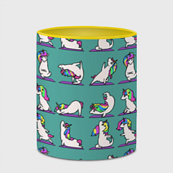 Кружка 3D Единороги Зарядка, цвет: 3D-белый + желтый — фото 2