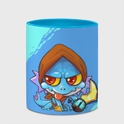 Кружка 3D Сларк Dota 2, цвет: 3D-белый + небесно-голубой — фото 2