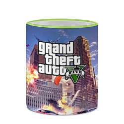Кружка 3D ЭКШЕН Grand Theft Auto V, цвет: 3D-светло-зеленый кант — фото 2
