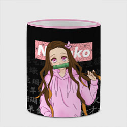 Кружка 3D NEZUKO НЕЗУКО, цвет: 3D-розовый кант — фото 2