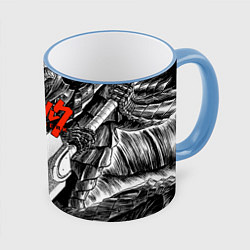 Кружка 3D BERSERK БЕРСЕРК, цвет: 3D-небесно-голубой кант