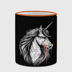 Кружка 3D ЕДИНОРОГ UNICORN RAINBOW, цвет: 3D-оранжевый кант — фото 2