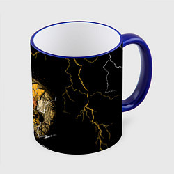 Кружка 3D ЗЕНИЦУ ZENITSU КЛИНОК РАССЕКАЮЩИЙ ДЕМОНОВ, цвет: 3D-синий кант