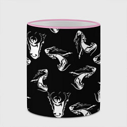 Кружка 3D Оскал волка, цвет: 3D-розовый кант — фото 2