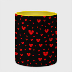 Кружка 3D Красные сердца, цвет: 3D-белый + желтый — фото 2