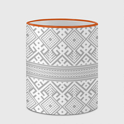 Кружка 3D Русские народные узоры, цвет: 3D-оранжевый кант — фото 2