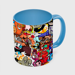 Кружка 3D CUPHEAD, цвет: 3D-белый + небесно-голубой