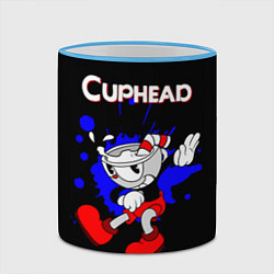 Кружка 3D Cuphead, цвет: 3D-небесно-голубой кант — фото 2