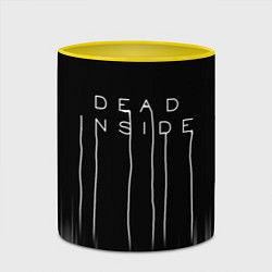 Кружка 3D DEAD INSIDE DEATH STRANDING, цвет: 3D-белый + желтый — фото 2