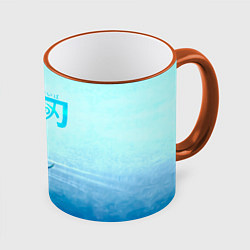 Кружка 3D Гию Томиока Kimetsu no Yaiba, цвет: 3D-оранжевый кант