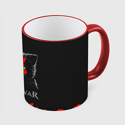 Кружка 3D Cat of war, цвет: 3D-красный кант