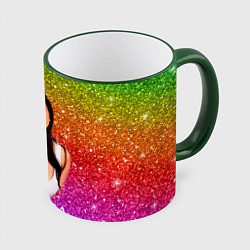 Кружка цветная Manizha Радужные блестки