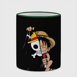 Кружка 3D ONE PIECE ЛУФФИ ЧЕРЕП СИМВОЛ, цвет: 3D-зеленый кант — фото 2