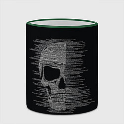 Кружка 3D Череп из текста, цвет: 3D-зеленый кант — фото 2