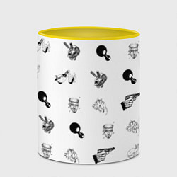 Кружка 3D Кровосток Паттерн Z, цвет: 3D-белый + желтый — фото 2