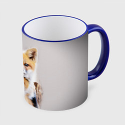 Кружка 3D Лисята, цвет: 3D-синий кант