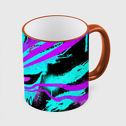 Кружка 3D БЛИЧ МАСКА ПУСТОГО НЕОН, цвет: 3D-оранжевый кант