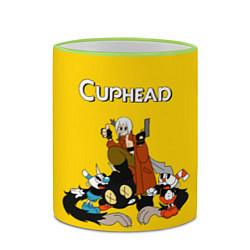 Кружка 3D Cuphead x DMC, цвет: 3D-светло-зеленый кант — фото 2