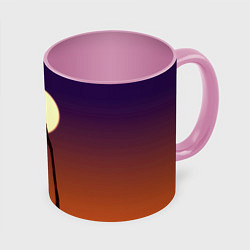 Кружка цветная Сиреноголовый Хоррор Закат