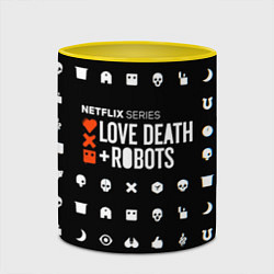 Кружка 3D LOVE DEATH ROBOTS $$$, цвет: 3D-белый + желтый — фото 2