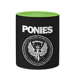 Кружка 3D Pony x Ramones, цвет: 3D-белый + светло-зеленый — фото 2
