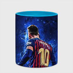 Кружка 3D Leo Messi Лео Месси 10, цвет: 3D-белый + небесно-голубой — фото 2