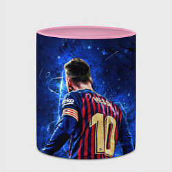 Кружка 3D Leo Messi Лео Месси 10, цвет: 3D-белый + розовый — фото 2