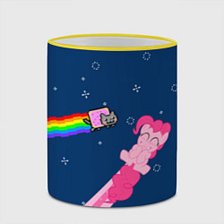 Кружка 3D Nyan cat x Pony, цвет: 3D-желтый кант — фото 2