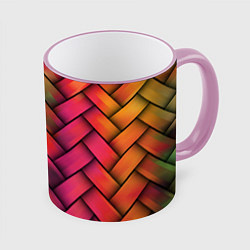 Кружка 3D Colorful weave, цвет: 3D-розовый кант