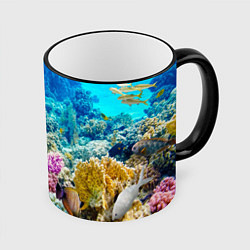 Кружка 3D Риф, цвет: 3D-черный кант