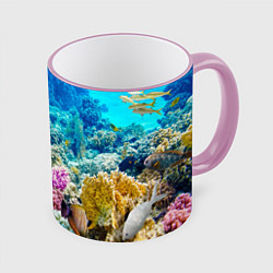 Кружка 3D Риф, цвет: 3D-розовый кант