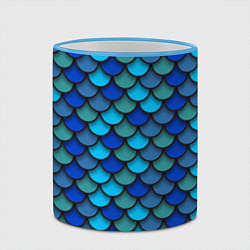 Кружка 3D Чешуя рыбы, цвет: 3D-небесно-голубой кант — фото 2