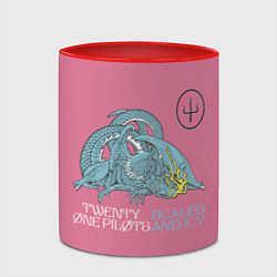 Кружка 3D 21 pilots scaled and icy dragon, цвет: 3D-белый + красный — фото 2