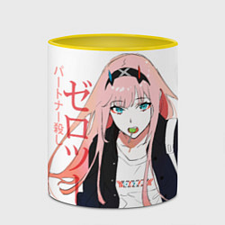 Кружка 3D Zero Two, Darling in the Franx, цвет: 3D-белый + желтый — фото 2