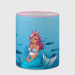 Кружка 3D Mermaid Русалка Русалочка, цвет: 3D-розовый кант — фото 2