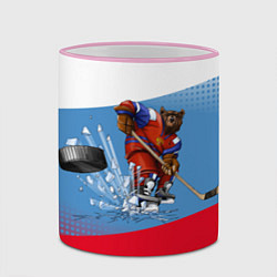 Кружка 3D Русский хоккей, цвет: 3D-розовый кант — фото 2