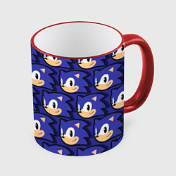 Кружка 3D Sonic pattern, цвет: 3D-красный кант