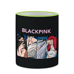 Кружка 3D Hide eyes Blackpink, цвет: 3D-светло-зеленый кант — фото 2