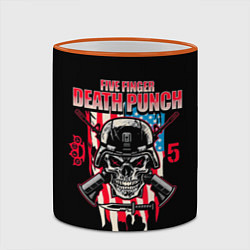 Кружка 3D 5FDP Five Finger Death Punch, цвет: 3D-оранжевый кант — фото 2