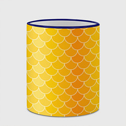 Кружка 3D Желтая чешуя, цвет: 3D-синий кант — фото 2