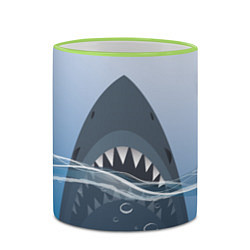 Кружка 3D Акула под водой, цвет: 3D-светло-зеленый кант — фото 2