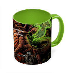 Кружка 3D Dungeons and Dragons Схватка, цвет: 3D-белый + светло-зеленый